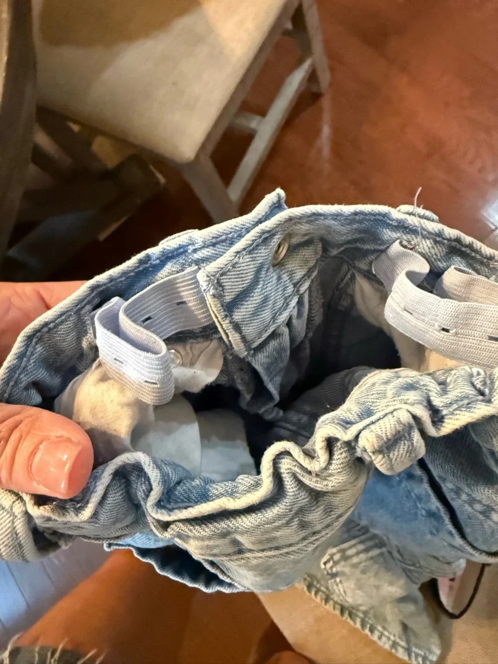 Old Navy Girls Baggy Jeans Built Tough High Rise Wide Leg Cargo Blue Denim 6
